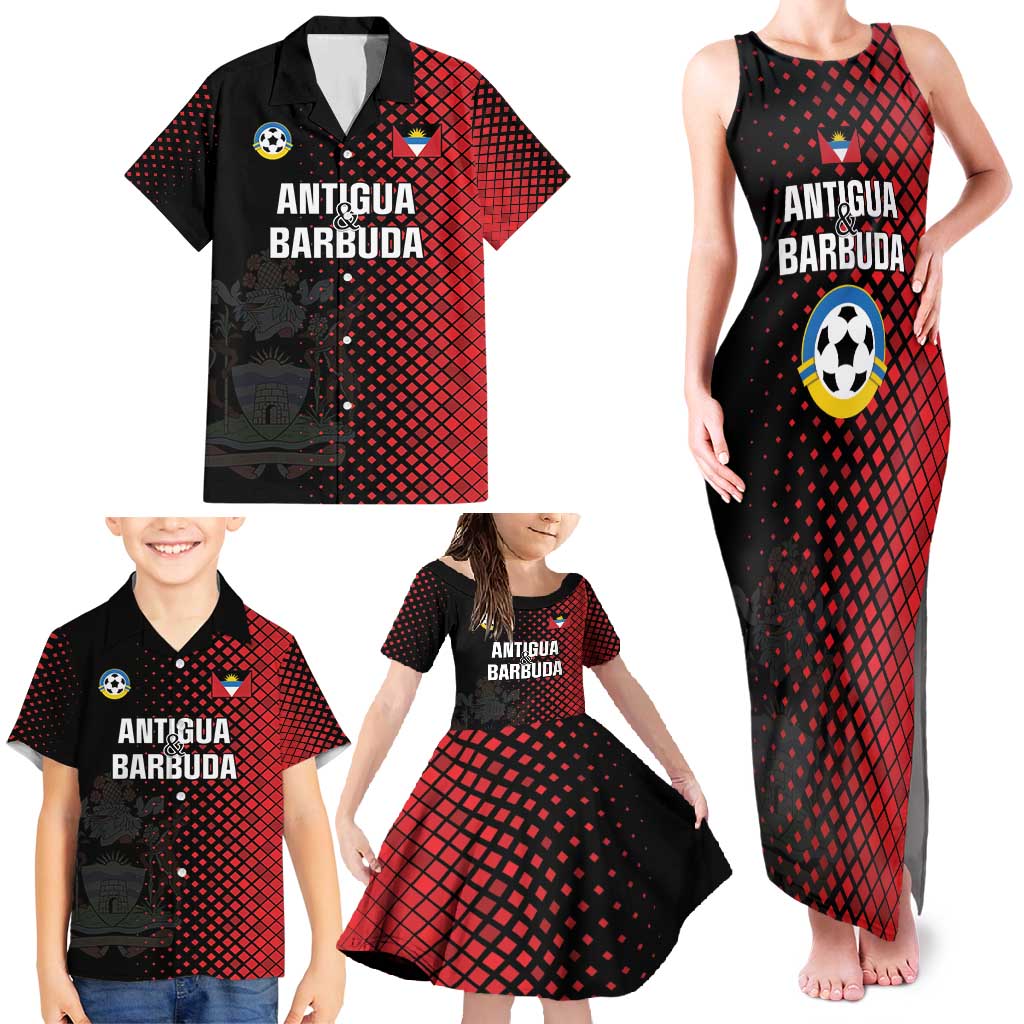Custom Football Antigua and Barbuda Family Matching Tank Maxi Dress and Hawaiian Shirt The Benna Boys Go Champions