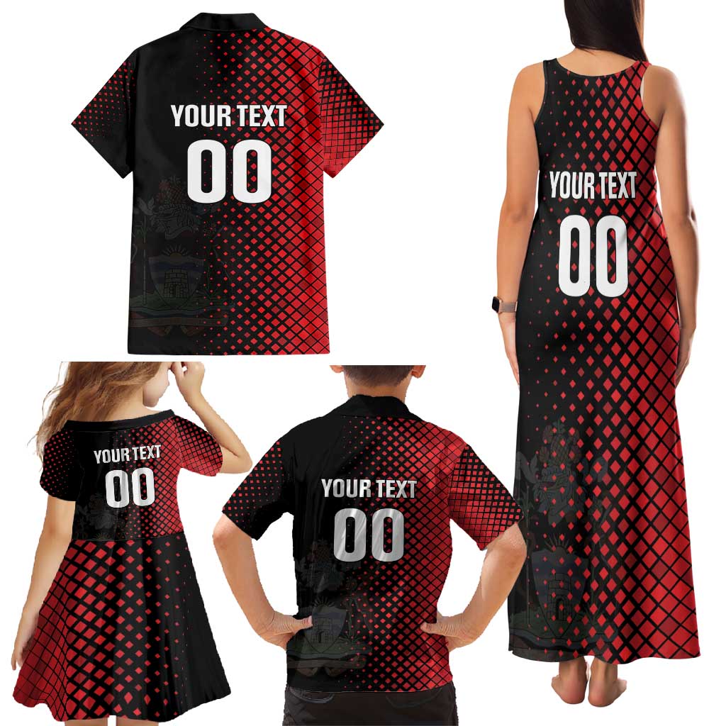 Custom Football Antigua and Barbuda Family Matching Tank Maxi Dress and Hawaiian Shirt The Benna Boys Go Champions