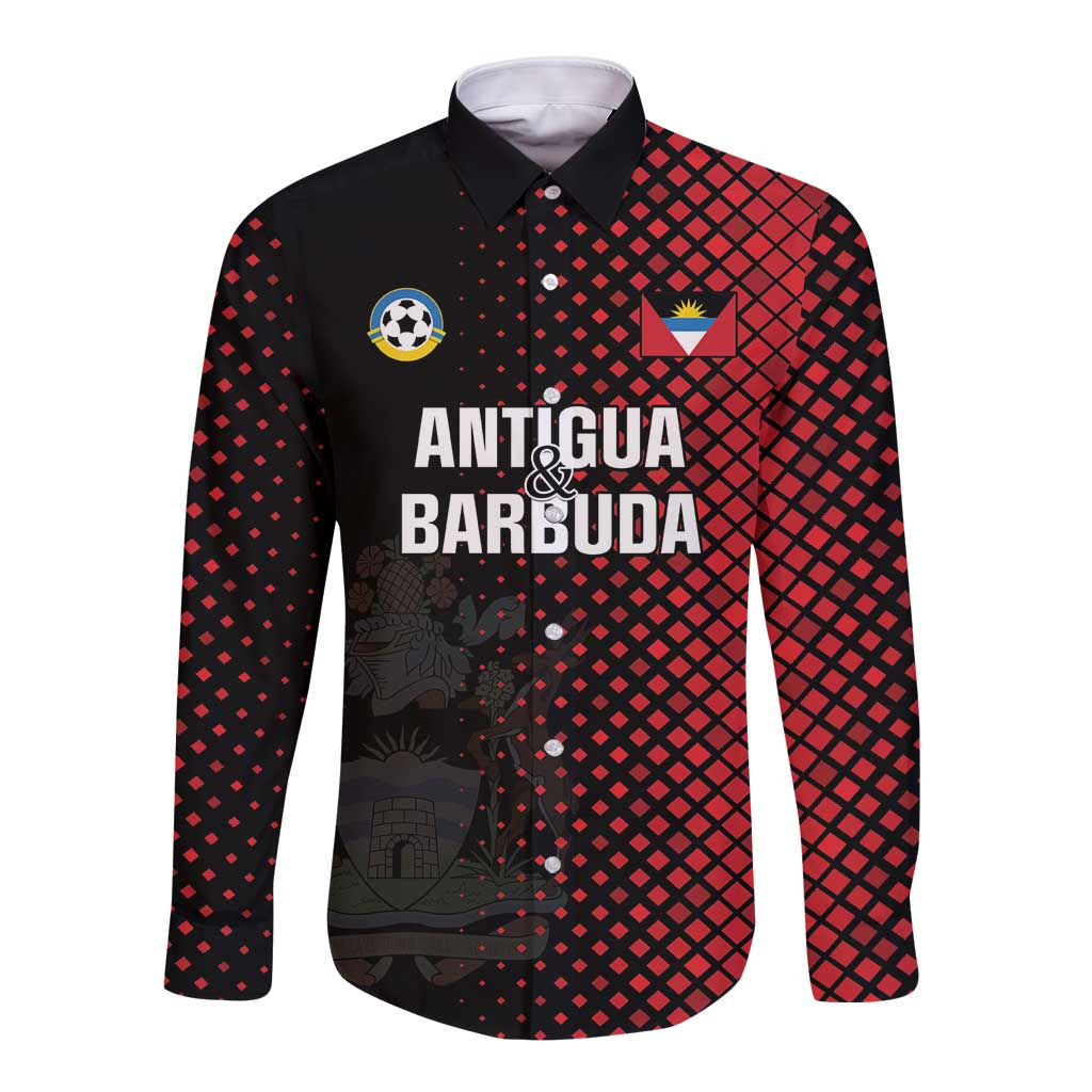 Custom Football Antigua and Barbuda Long Sleeve Button Shirt The Benna Boys Go Champions