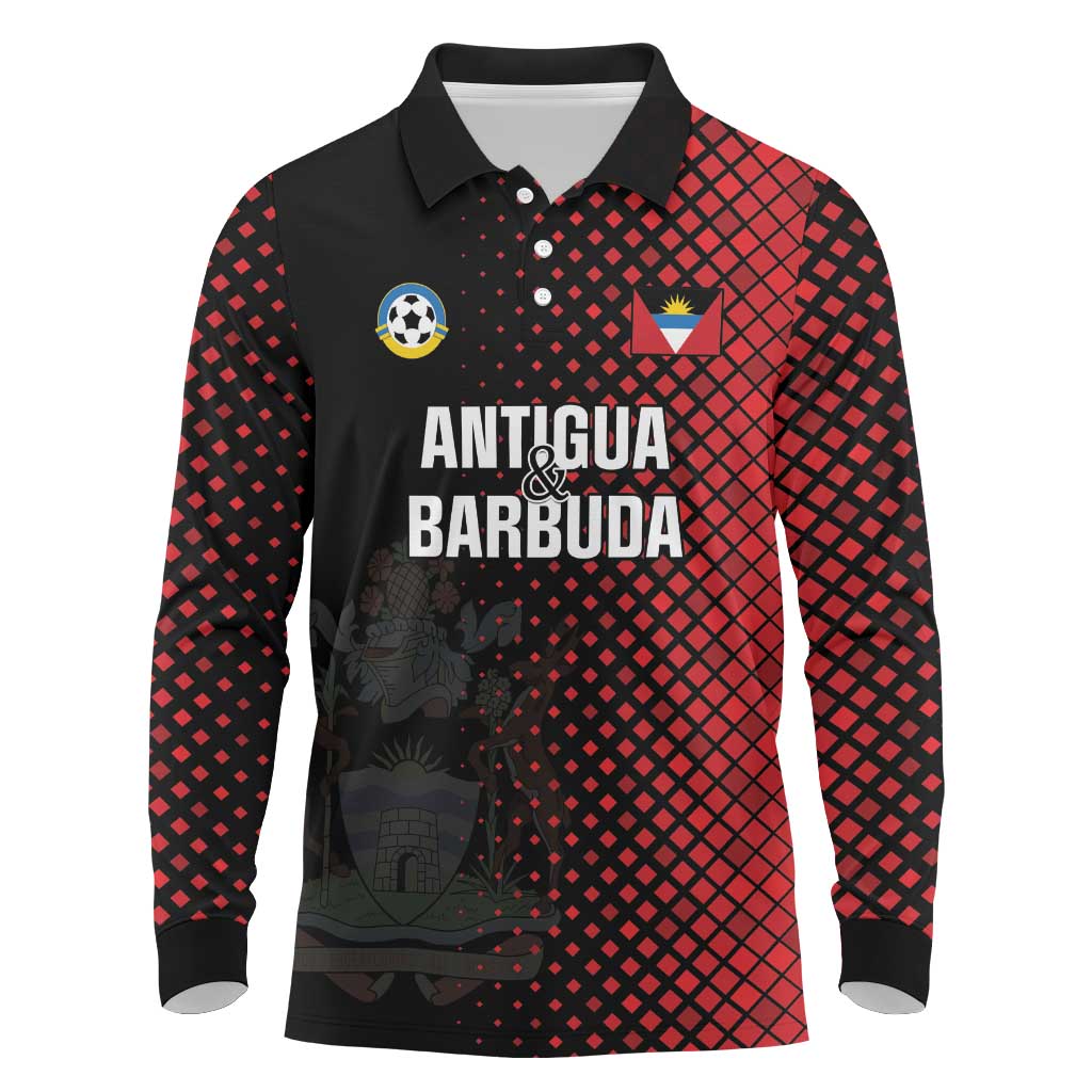 Custom Football Antigua and Barbuda Long Sleeve Polo Shirt The Benna Boys Go Champions