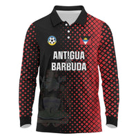 Custom Football Antigua and Barbuda Long Sleeve Polo Shirt The Benna Boys Go Champions