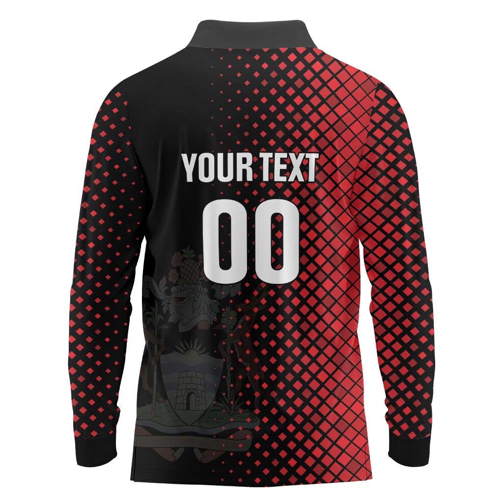 Custom Football Antigua and Barbuda Long Sleeve Polo Shirt The Benna Boys Go Champions