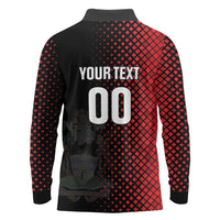 Custom Football Antigua and Barbuda Long Sleeve Polo Shirt The Benna Boys Go Champions