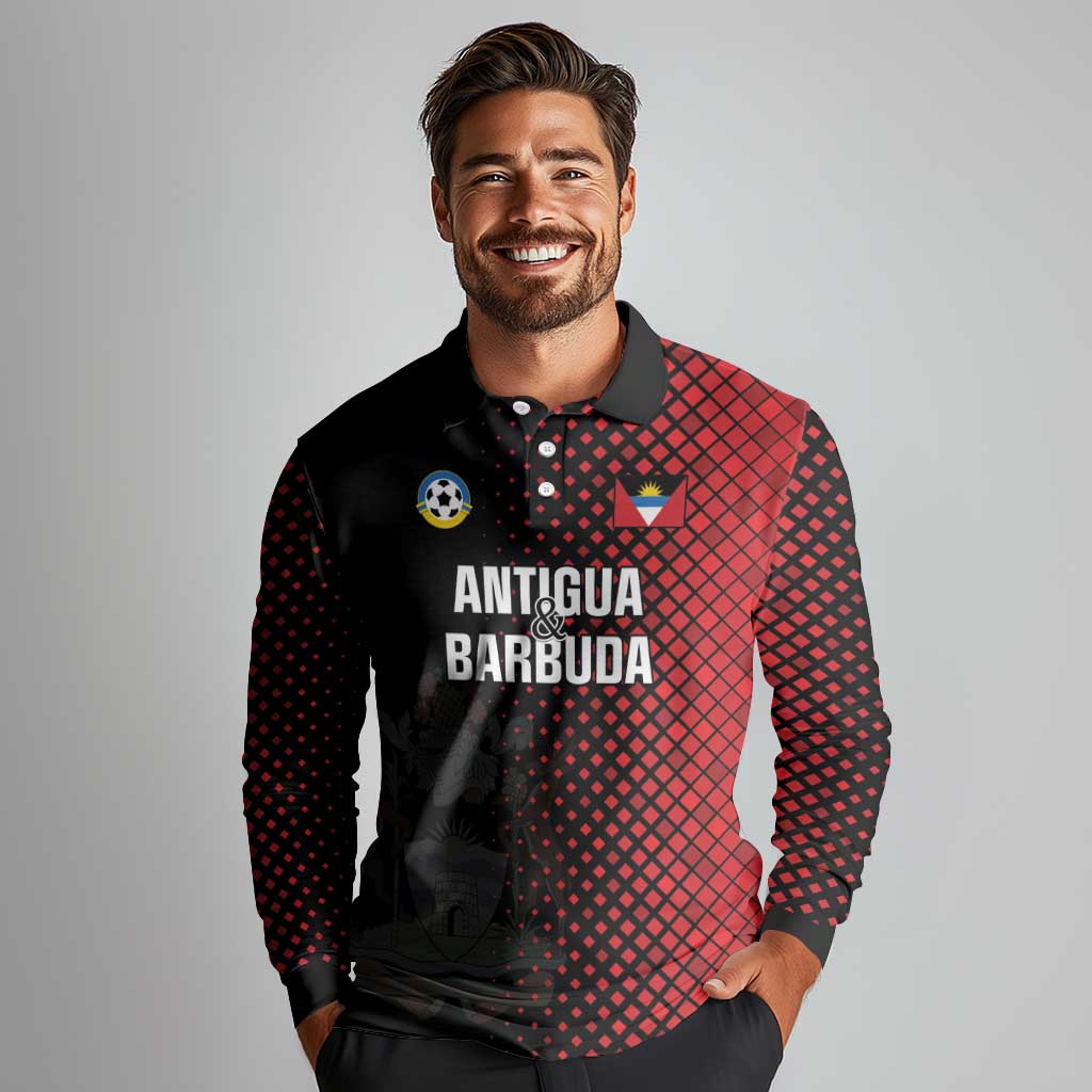 Custom Football Antigua and Barbuda Long Sleeve Polo Shirt The Benna Boys Go Champions