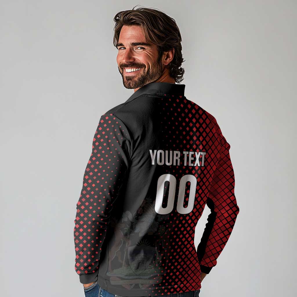 Custom Football Antigua and Barbuda Long Sleeve Polo Shirt The Benna Boys Go Champions