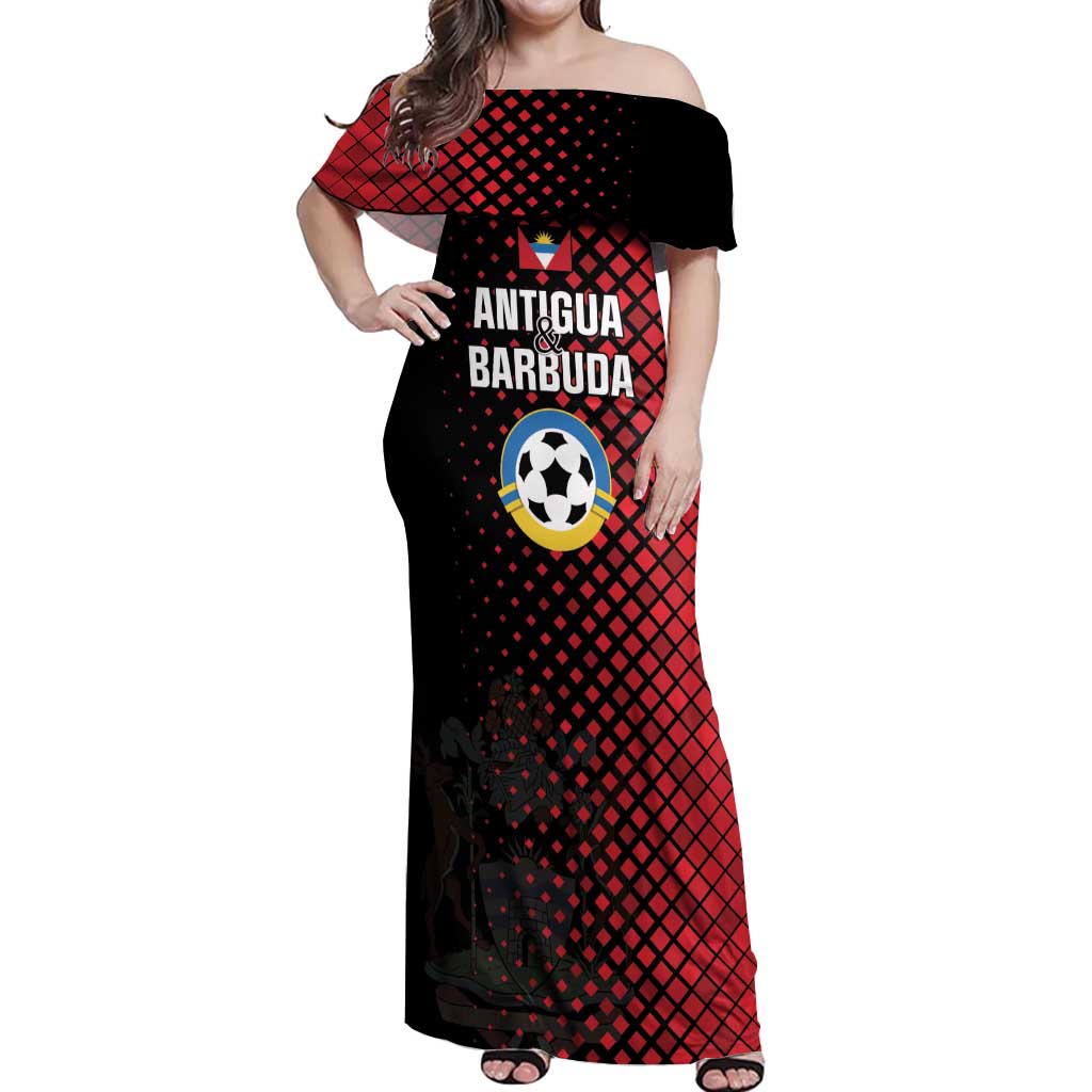 Custom Football Antigua and Barbuda Off Shoulder Maxi Dress The Benna Boys Go Champions