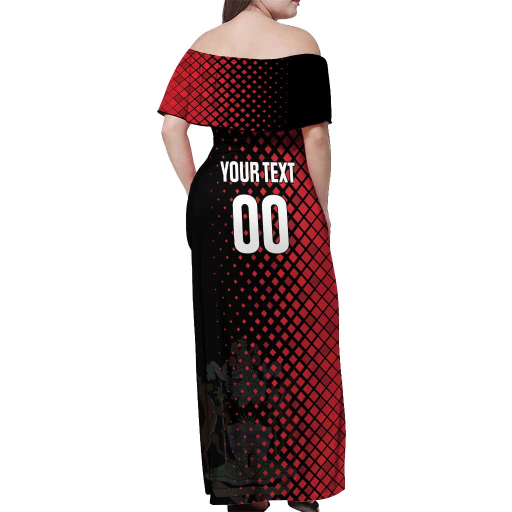 Custom Football Antigua and Barbuda Off Shoulder Maxi Dress The Benna Boys Go Champions