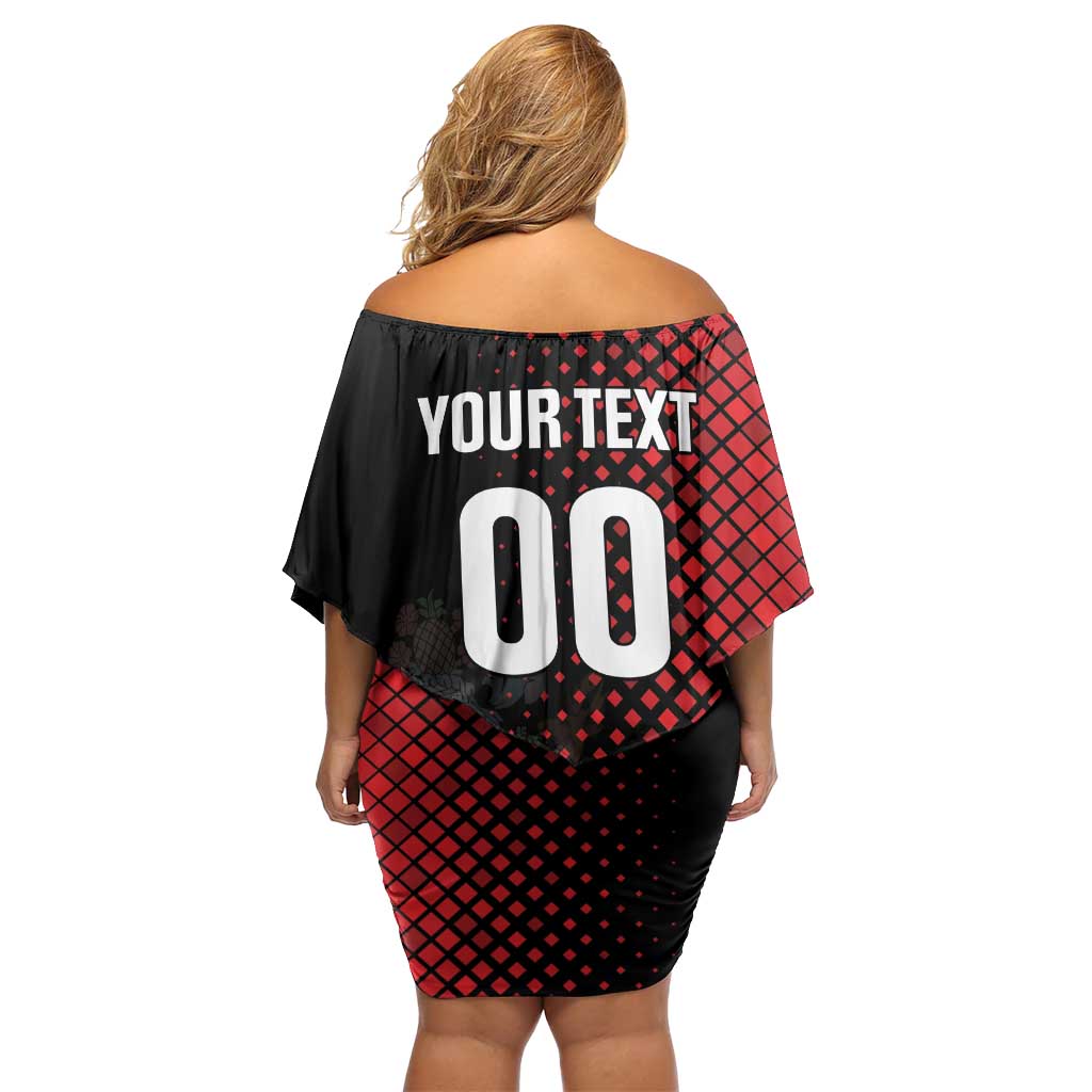 Custom Football Antigua and Barbuda Off Shoulder Short Dress The Benna Boys Go Champions