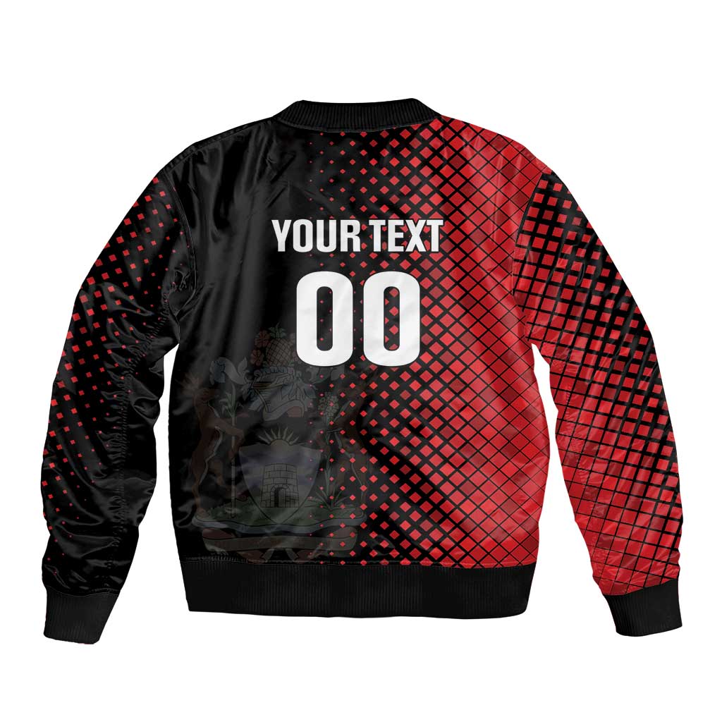 Custom Football Antigua and Barbuda Sleeve Zip Bomber Jacket The Benna Boys Go Champions