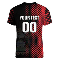 Custom Football Antigua and Barbuda Women V-Neck T-Shirt The Benna Boys Go Champions