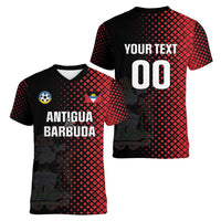 Custom Football Antigua and Barbuda Women V-Neck T-Shirt The Benna Boys Go Champions