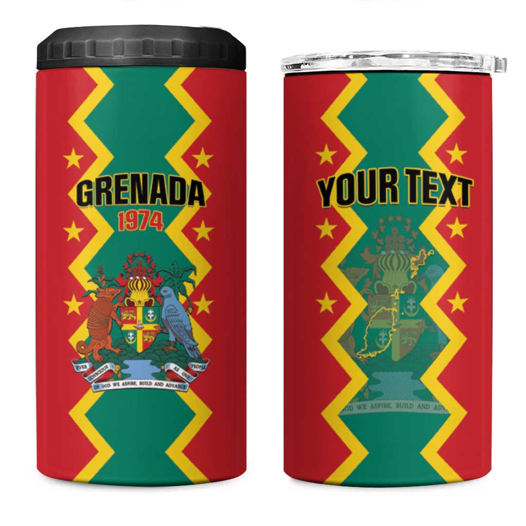 Personalized Grenada 1974 4 in 1 Can Cooler Tumbler Proud To Be Grenadian