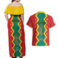 Personalized Grenada 1974 Couples Matching Off Shoulder Maxi Dress and Hawaiian Shirt Proud To Be Grenadian