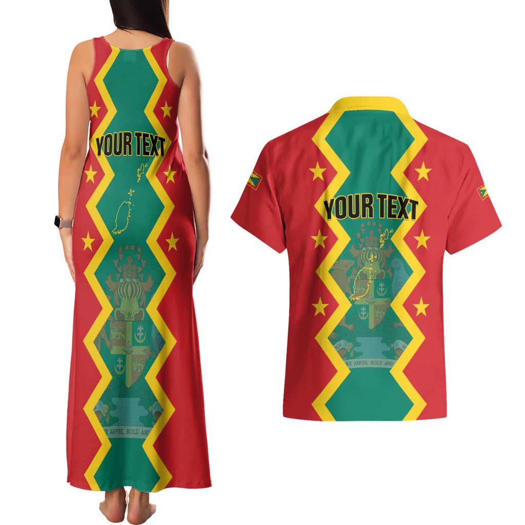 Personalized Grenada 1974 Couples Matching Tank Maxi Dress and Hawaiian Shirt Proud To Be Grenadian