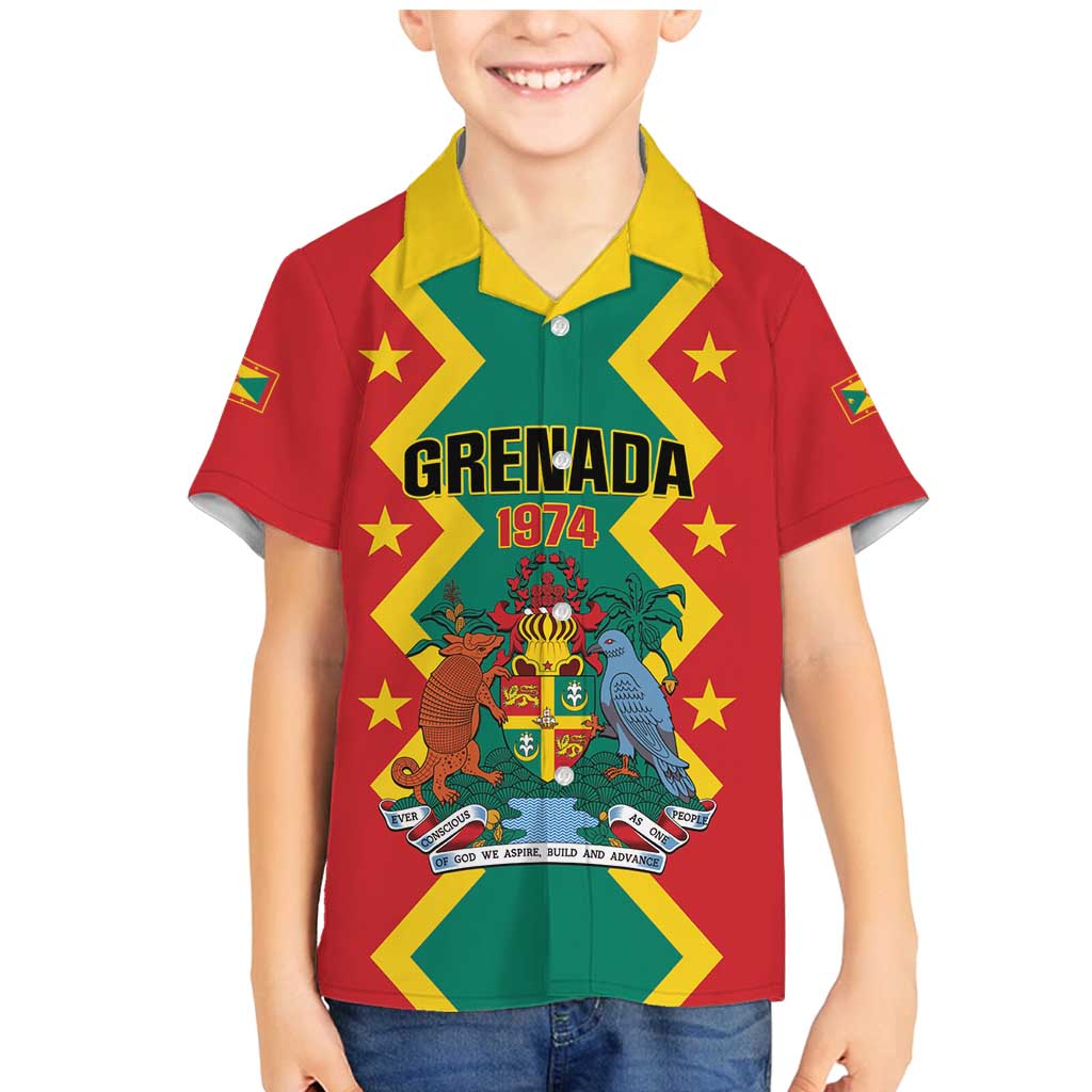 Personalized Grenada 1974 Family Matching Mermaid Dress and Hawaiian Shirt Proud To Be Grenadian