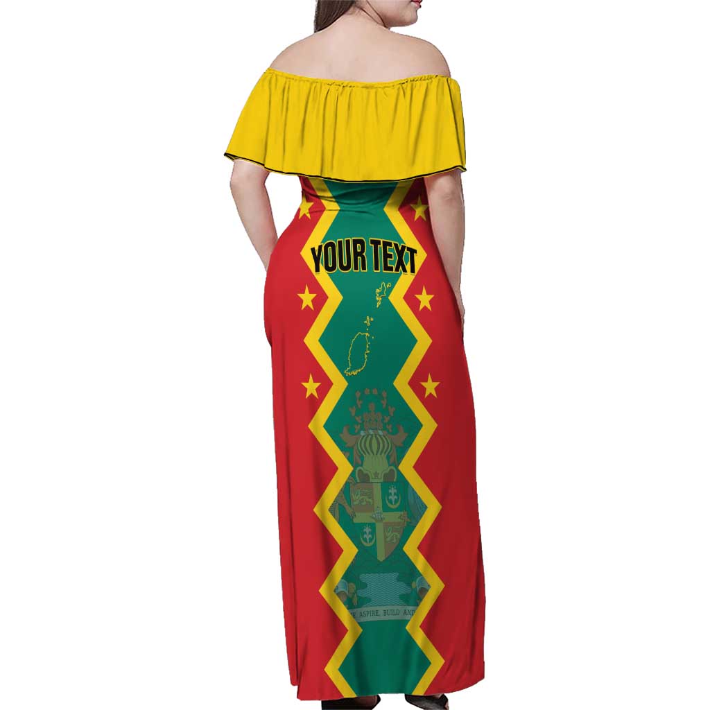 Personalized Grenada 1974 Family Matching Off Shoulder Maxi Dress and Hawaiian Shirt Proud To Be Grenadian