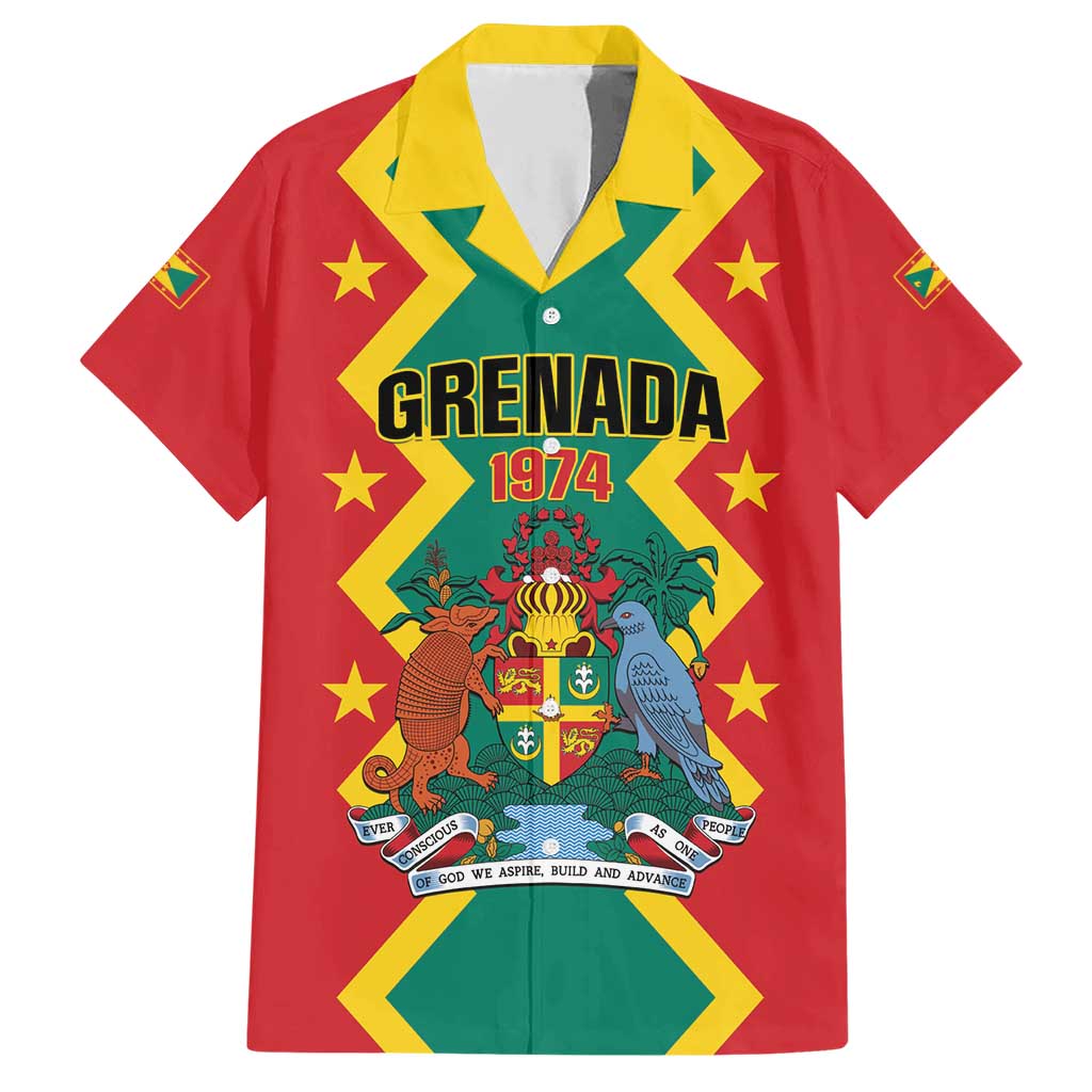 Personalized Grenada 1974 Family Matching Short Sleeve Bodycon Dress and Hawaiian Shirt Proud To Be Grenadian