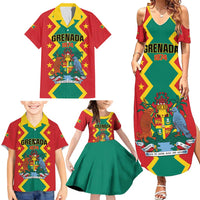 Personalized Grenada 1974 Family Matching Summer Maxi Dress and Hawaiian Shirt Proud To Be Grenadian