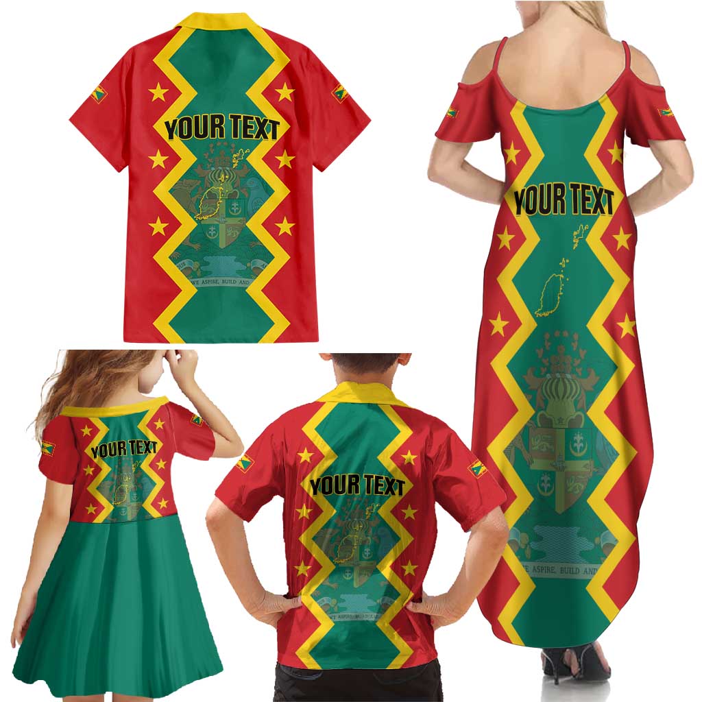Personalized Grenada 1974 Family Matching Summer Maxi Dress and Hawaiian Shirt Proud To Be Grenadian