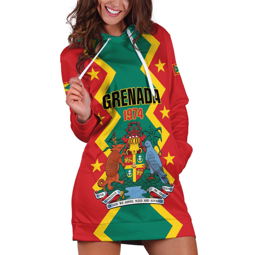 Personalized Grenada 1974 Hoodie Dress Proud To Be Grenadian