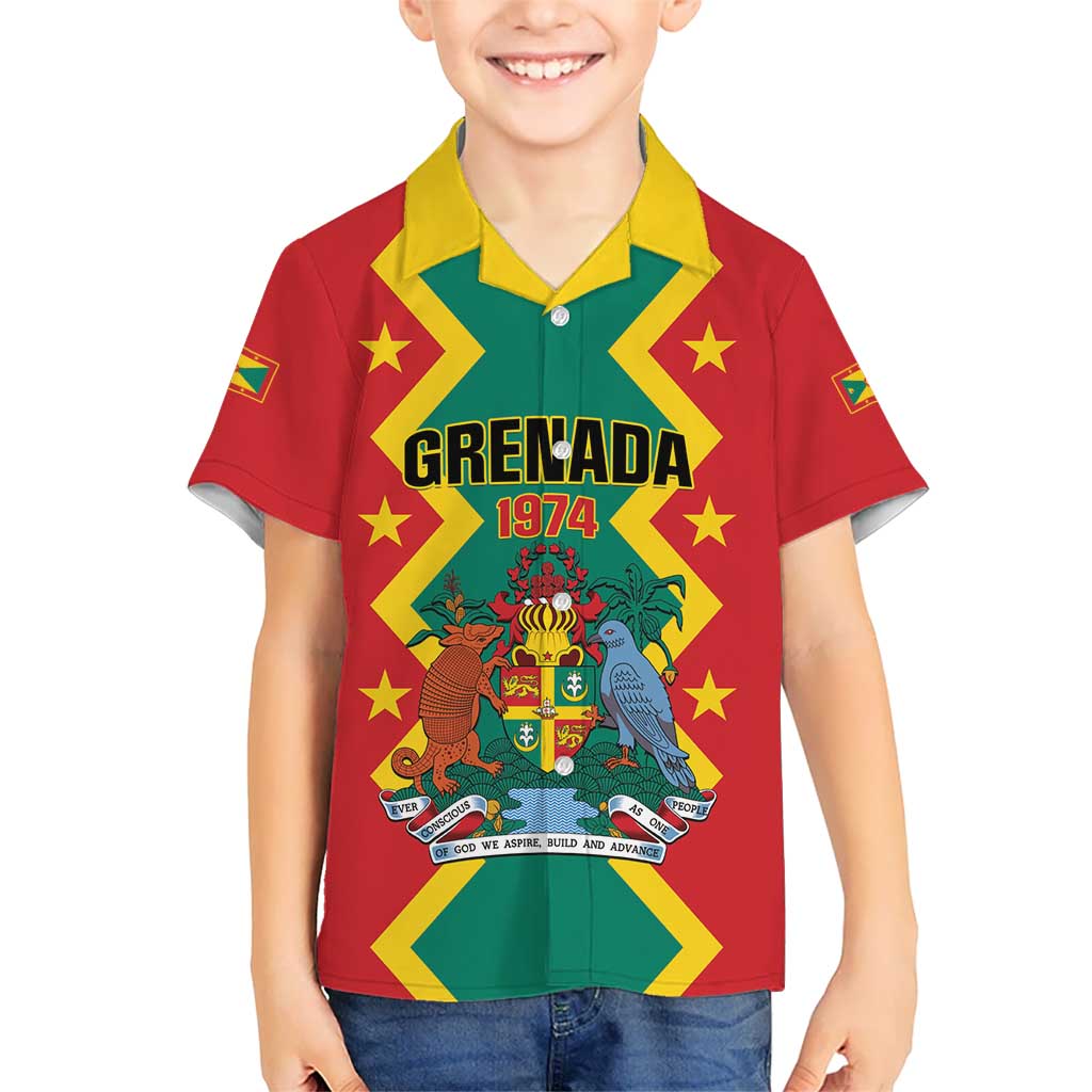 Personalized Grenada 1974 Kid Hawaiian Shirt Proud To Be Grenadian