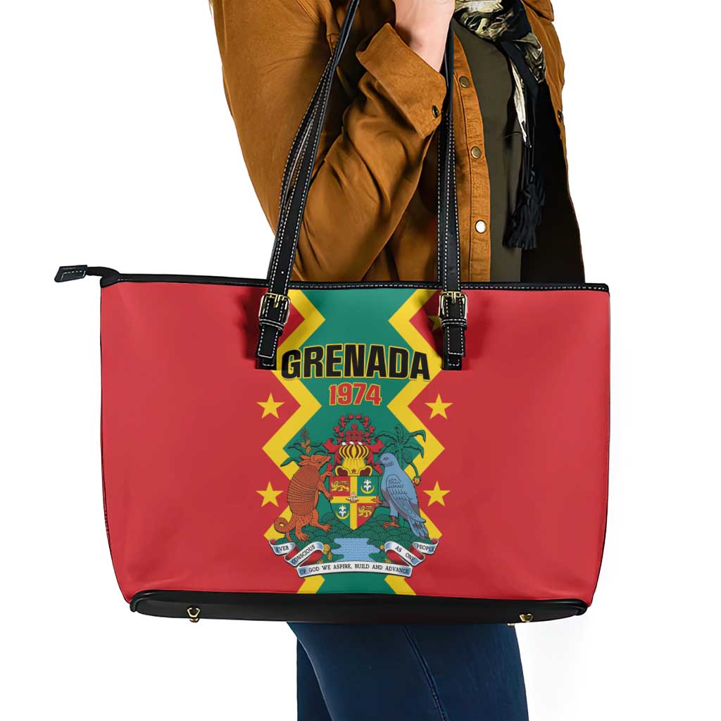 Grenada 1974 Leather Tote Bag Proud To Be Grenadian