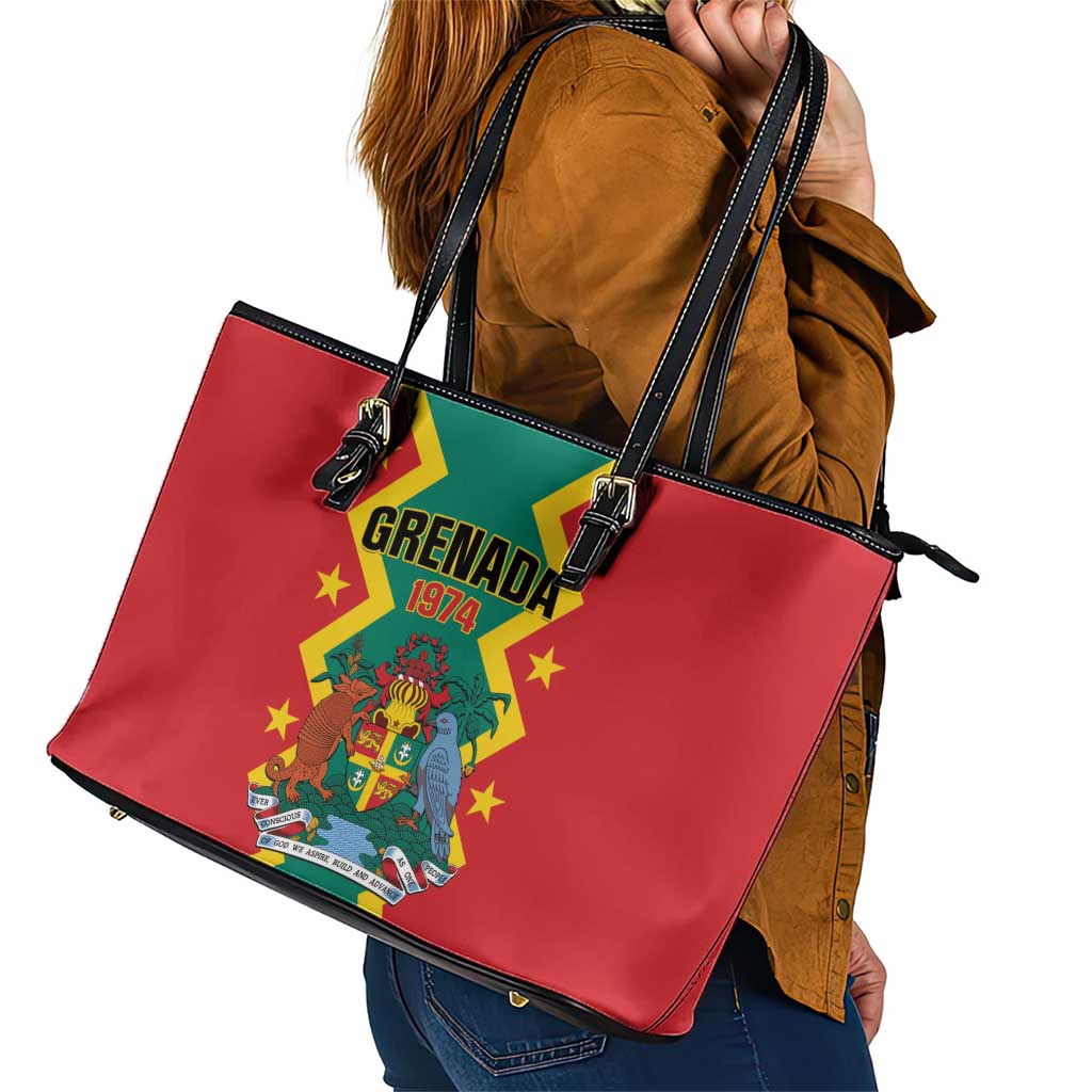 Grenada 1974 Leather Tote Bag Proud To Be Grenadian