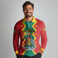 Personalized Grenada 1974 Long Sleeve Polo Shirt Proud To Be Grenadian