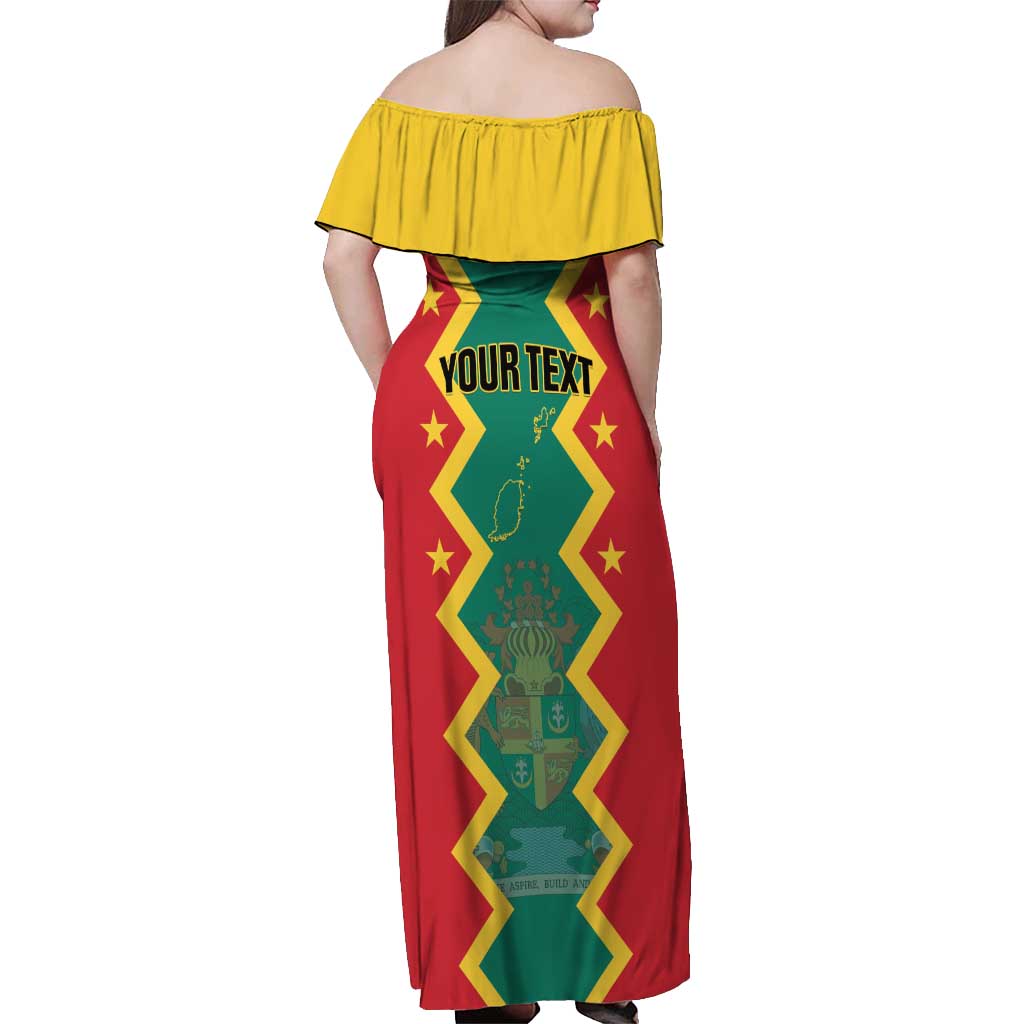 Personalized Grenada 1974 Off Shoulder Maxi Dress Proud To Be Grenadian