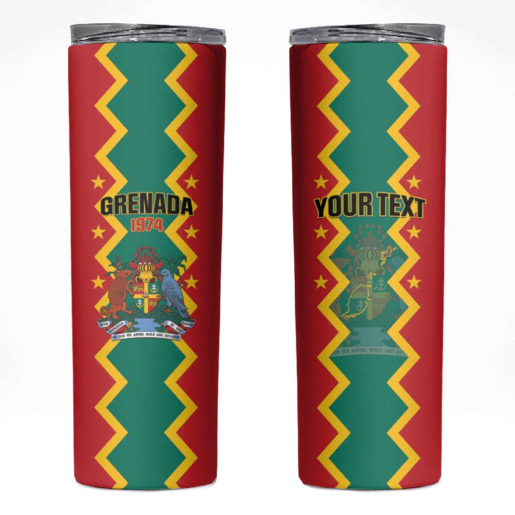 Personalized Grenada 1974 Skinny Tumbler Proud To Be Grenadian