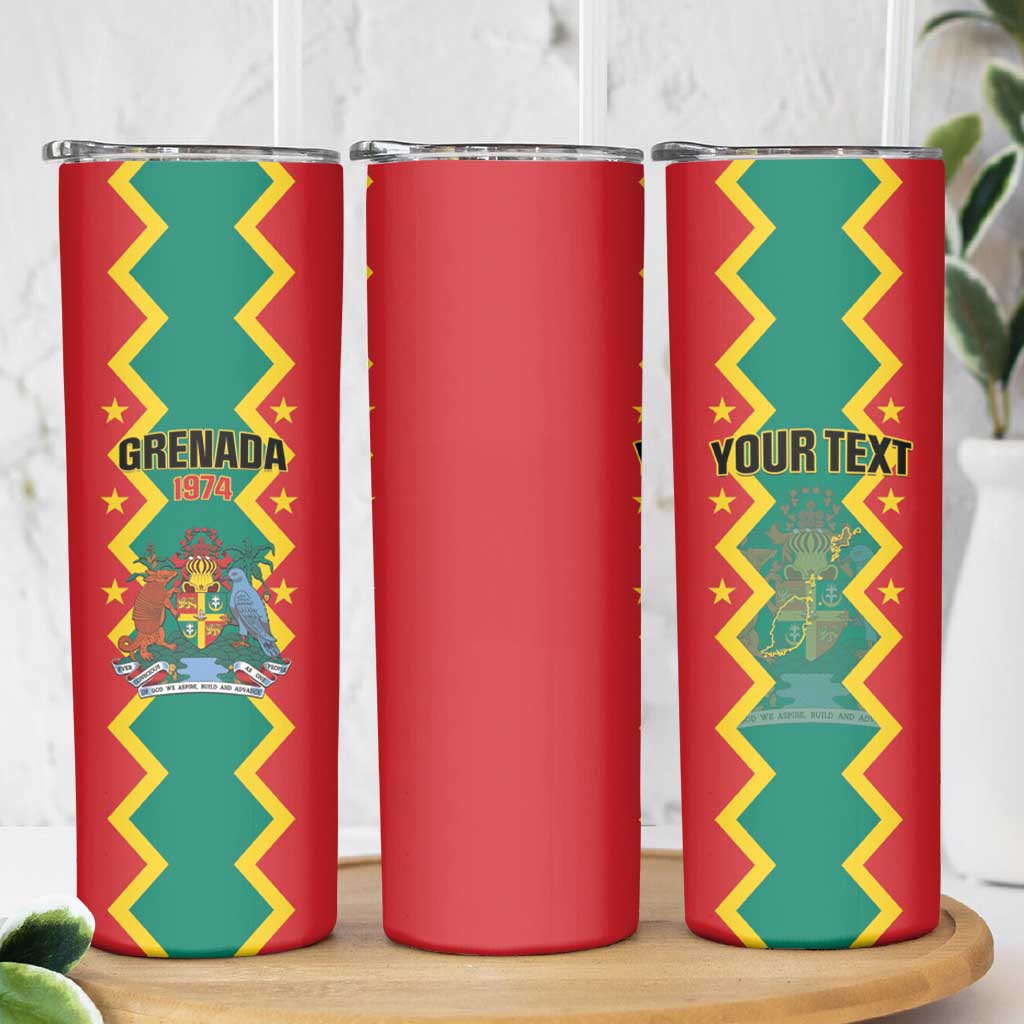 Personalized Grenada 1974 Skinny Tumbler Proud To Be Grenadian