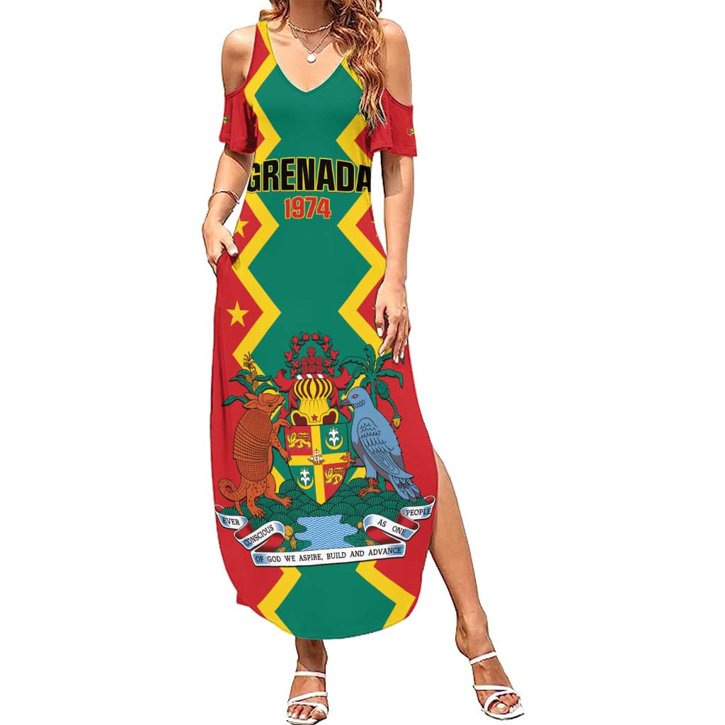 Personalized Grenada 1974 Summer Maxi Dress Proud To Be Grenadian