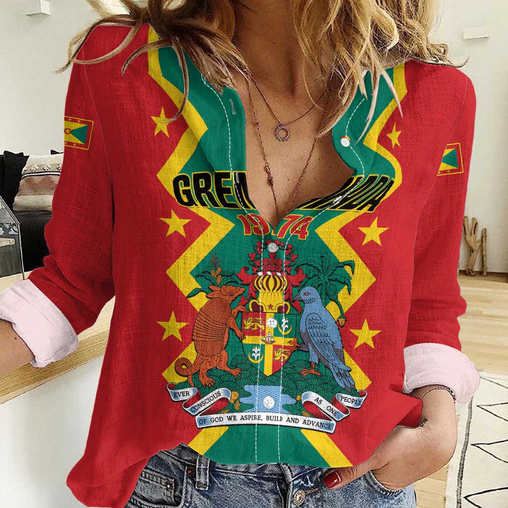 Personalized Grenada 1974 Women Casual Shirt Proud To Be Grenadian