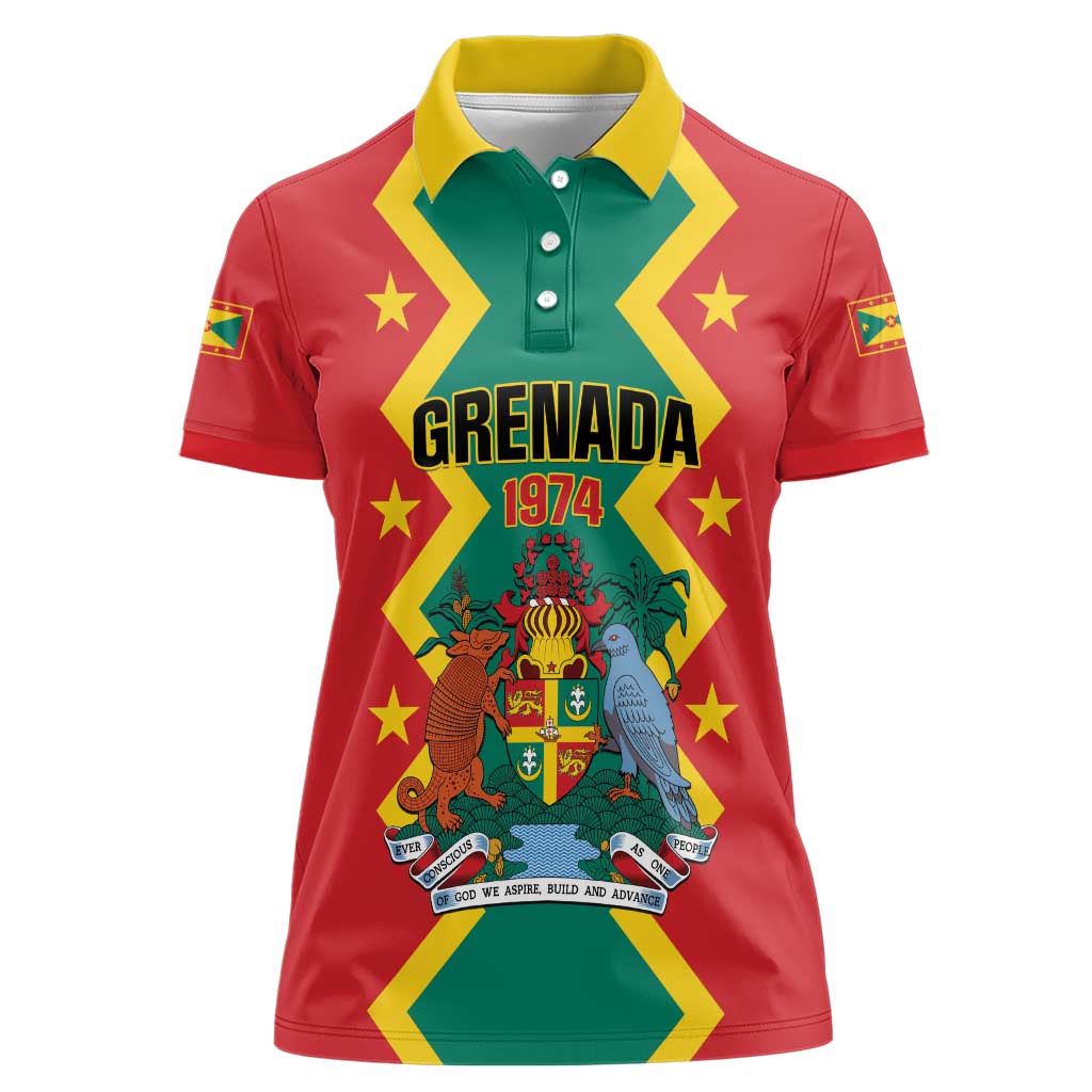 Personalized Grenada 1974 Women Polo Shirt Proud To Be Grenadian