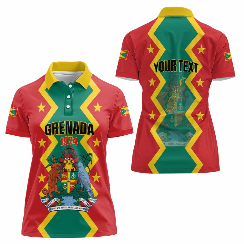 Personalized Grenada 1974 Women Polo Shirt Proud To Be Grenadian