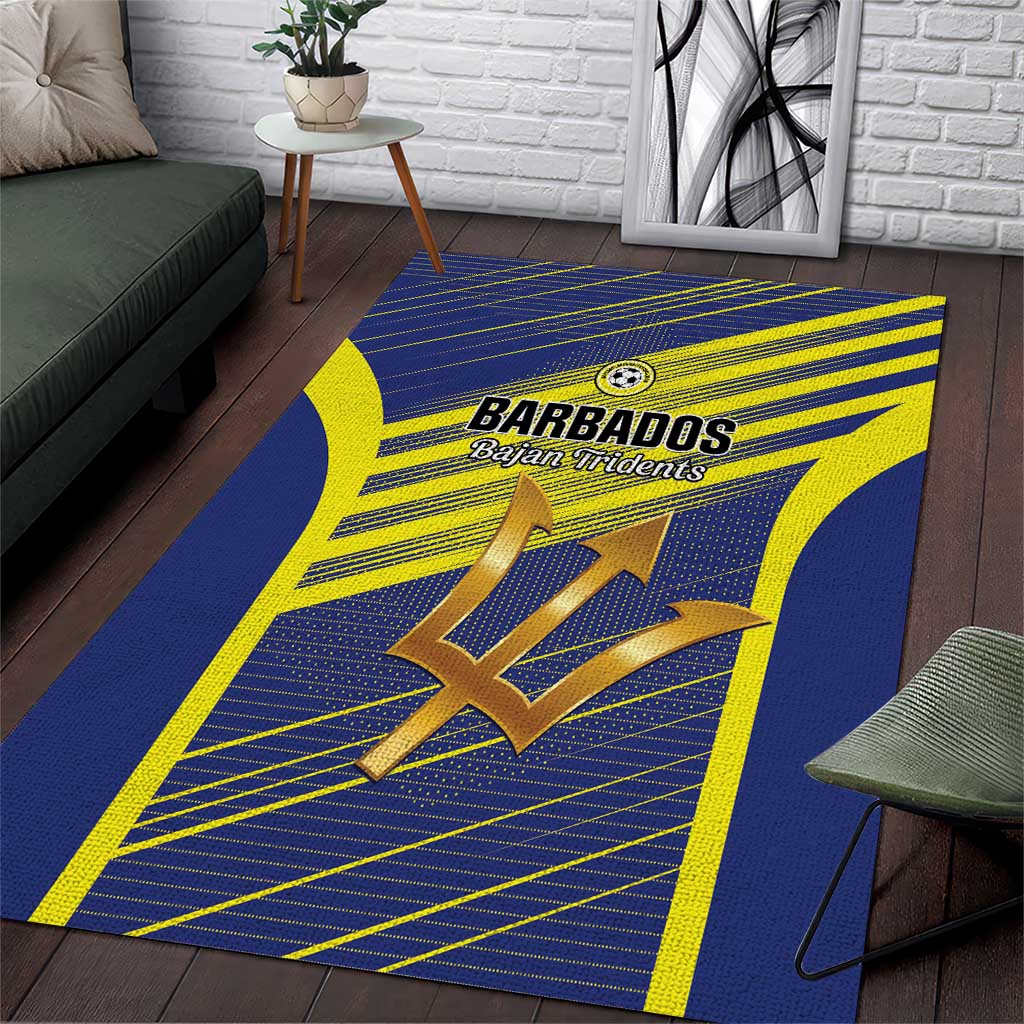 Barbados Football Area Rug Go Champions Bajan Tridents