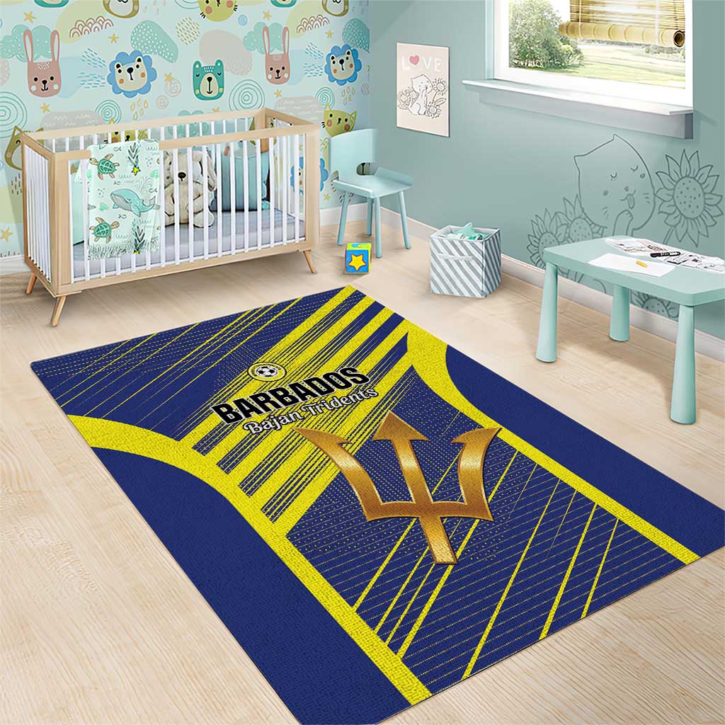 Barbados Football Area Rug Go Champions Bajan Tridents