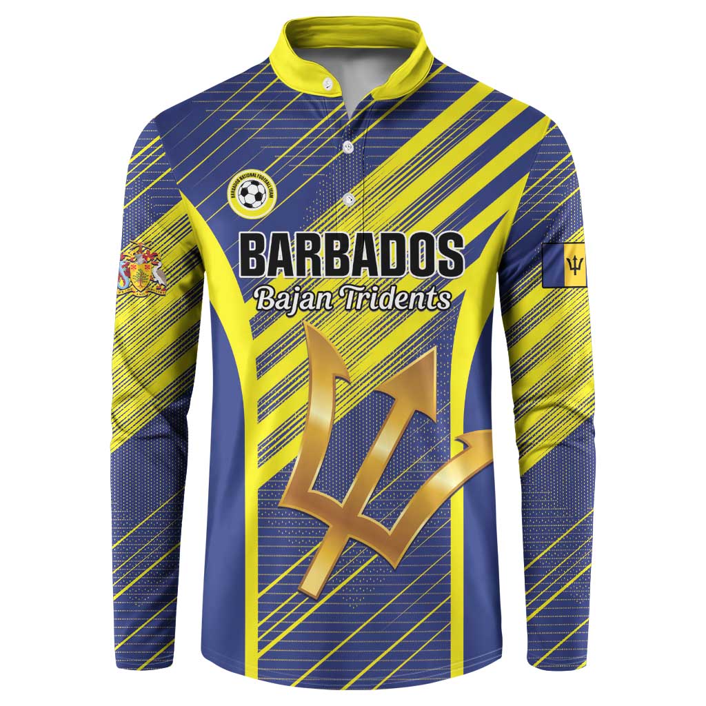Custom Barbados Football Button Sweatshirt Go Champions Bajan Tridents