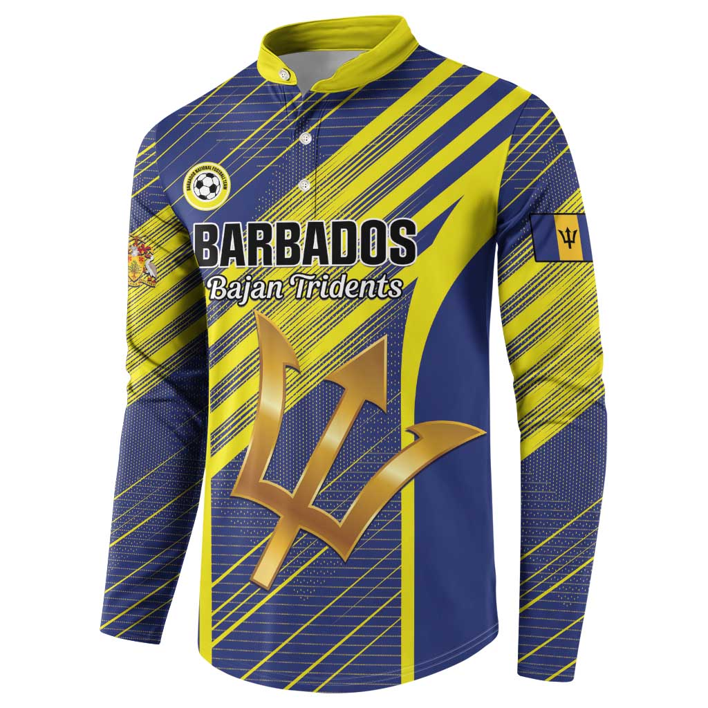 Custom Barbados Football Button Sweatshirt Go Champions Bajan Tridents