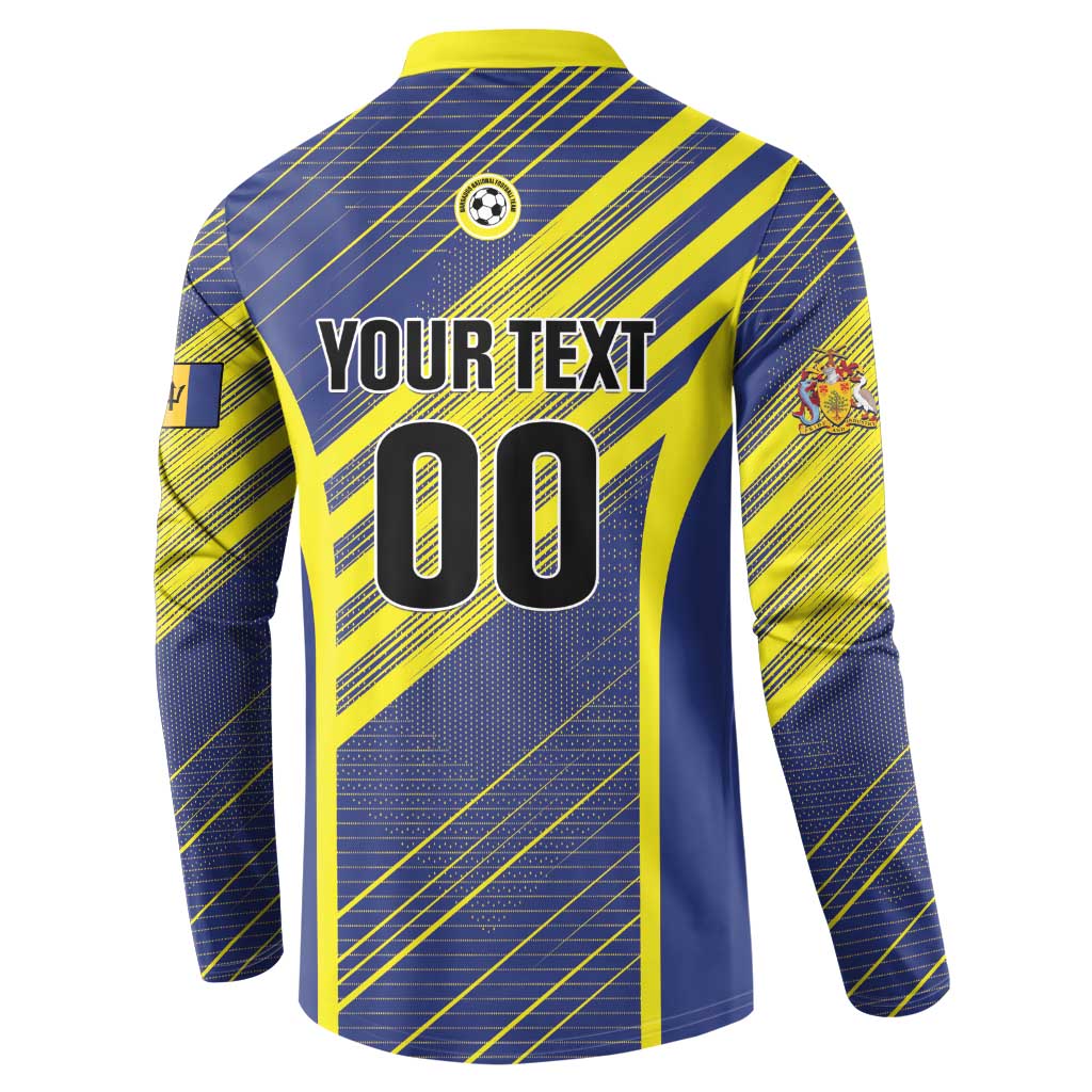 Custom Barbados Football Button Sweatshirt Go Champions Bajan Tridents