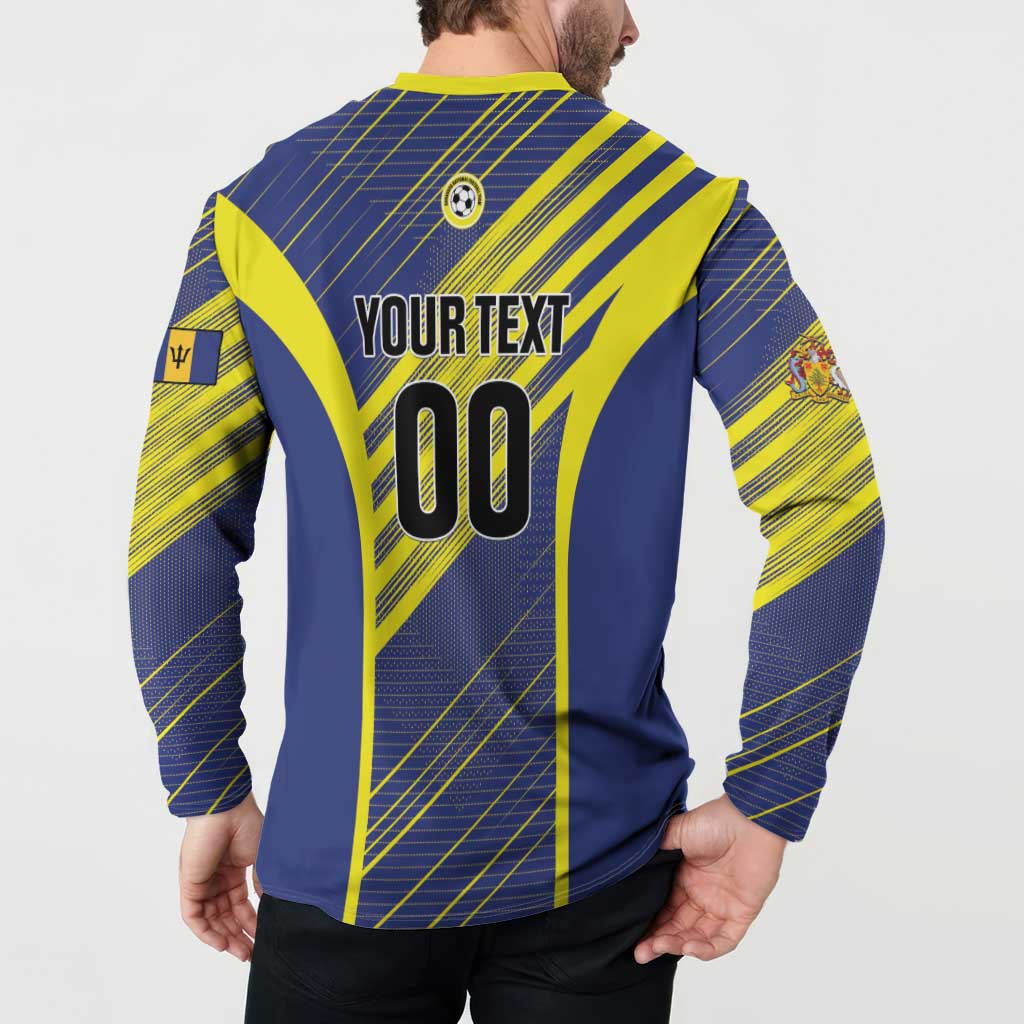 Custom Barbados Football Button Sweatshirt Go Champions Bajan Tridents