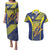 Custom Barbados Football Couples Matching Puletasi and Hawaiian Shirt Go Champions Bajan Tridents