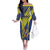 Custom Barbados Football Family Matching Off The Shoulder Long Sleeve Dress and Hawaiian Shirt Go Champions Bajan Tridents