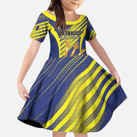 Custom Barbados Football Family Matching Off Shoulder Maxi Dress and Hawaiian Shirt Go Champions Bajan Tridents