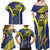 Custom Barbados Football Family Matching Off Shoulder Maxi Dress and Hawaiian Shirt Go Champions Bajan Tridents