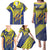 Custom Barbados Football Family Matching Puletasi and Hawaiian Shirt Go Champions Bajan Tridents