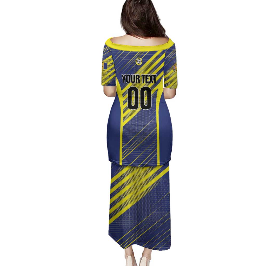 Custom Barbados Football Family Matching Puletasi and Hawaiian Shirt Go Champions Bajan Tridents