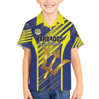 Custom Barbados Football Family Matching Puletasi and Hawaiian Shirt Go Champions Bajan Tridents