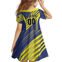 Custom Barbados Football Family Matching Short Sleeve Bodycon Dress and Hawaiian Shirt Go Champions Bajan Tridents