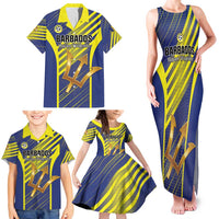 Custom Barbados Football Family Matching Tank Maxi Dress and Hawaiian Shirt Go Champions Bajan Tridents